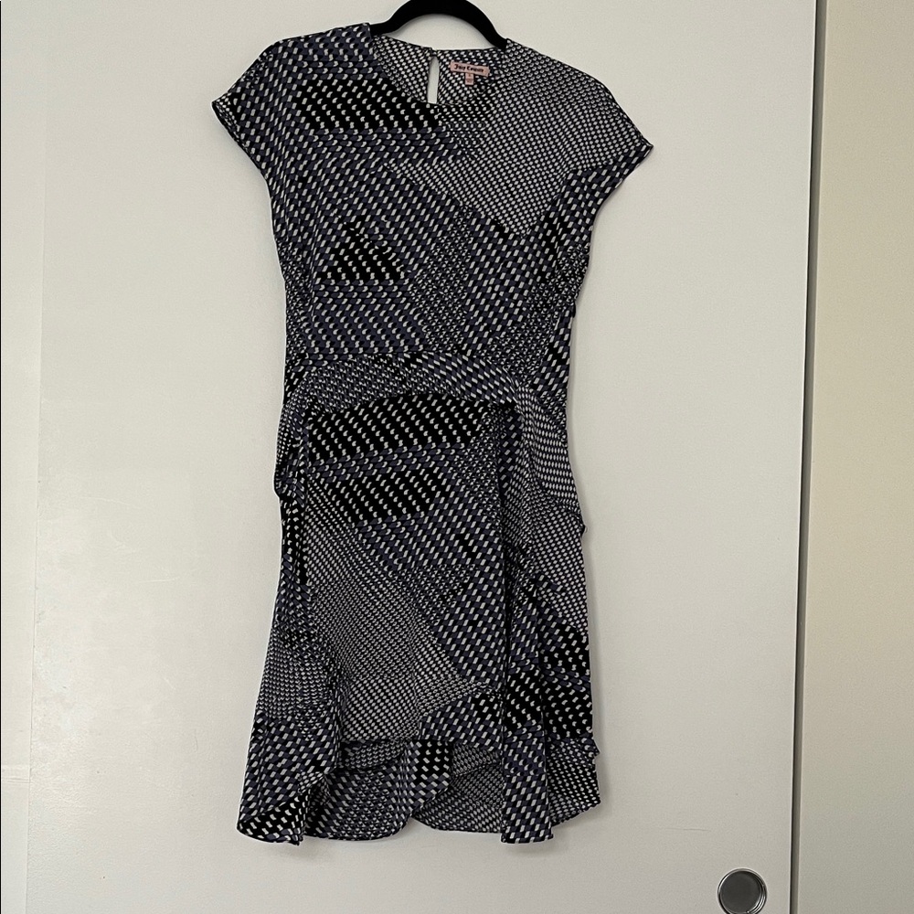 Elegant Black, White and Blue Women's Dress